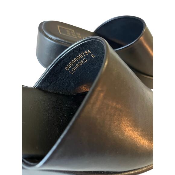 Shu Shop | Black Size 8 Lourdes Slide Sandals Wedge - Picture 7 of 8